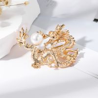 Chinoiserie Classic Style Dragon Alloy Inlay Artificial Pearls Unisex Brooches main image 3