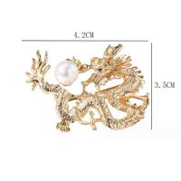 Chinoiserie Klassischer Stil Drachen Legierung Inlay Künstliche Perlen Unisex Broschen main image 2