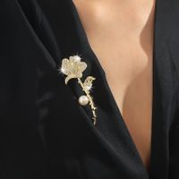 Elegant Sexy Rose Alloy Plating Inlay Artificial Rhinestones Artificial Pearls Women's Brooches main image 1