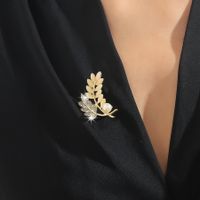 Simple Style Grain Alloy Inlay Artificial Rhinestones Opal Pearl Women's Brooches main image 4