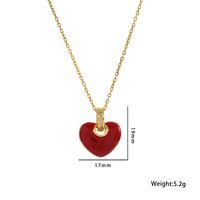 Stainless Steel 18K Gold Plated Simple Style Heart Shape Inlay Zircon Pendant Necklace sku image 3