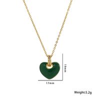 Stainless Steel 18K Gold Plated Simple Style Heart Shape Inlay Zircon Pendant Necklace sku image 4