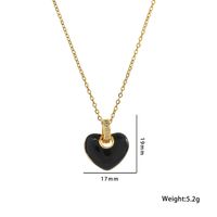 Stainless Steel 18K Gold Plated Simple Style Heart Shape Inlay Zircon Pendant Necklace sku image 2