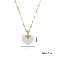 Stainless Steel 18K Gold Plated Simple Style Heart Shape Inlay Zircon Pendant Necklace sku image 1