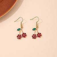 1 Pair Cute Flower Inlay Alloy Zinc Zircon Drop Earrings main image 1