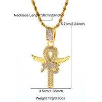 Hip-Hop Cross Eye Of Horus Alloy Plating Inlay Rhinestones Men's Pendant Necklace sku image 2