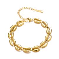 Stainless Steel 18K Gold Plated Simple Style Shell Bracelets main image 4