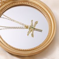 Stainless Steel Titanium Steel Elegant Simple Style Dragonfly Plating Inlay Zircon Pendant Necklace main image 4