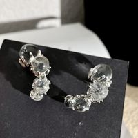 1 Pair Simple Style Geometric Plating Artificial Crystal Alloy Ear Studs main image 3