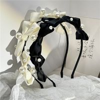 Women's Fairy Style Sweet Bow Knot Cloth Inlay Artificial Pearls Hair Band main image 4