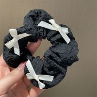 Women's Sweet Simple Style Solid Color Cloth Bowknot Hair Tie sku image 1