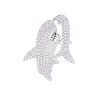 Wholesale Fashion Shark Copper Plating Inlay Zircon Adjustable Ring main image 5