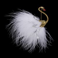 Elegant Luxurious Swan Alloy Plush Plating Inlay Artificial Crystal Artificial Pearls Unisex Brooches sku image 1