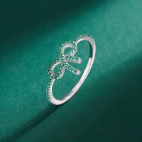 Wholesale IG Style Shiny Bow Knot Copper Hollow Out Inlay Zircon Rings sku image 6