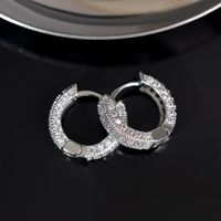 1 Pair Simple Style Geometric Inlay Copper Zircon Earrings sku image 1