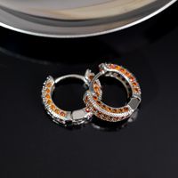 1 Pair Simple Style Geometric Inlay Copper Zircon Earrings sku image 9