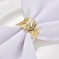 Retro Leaves Solid Color Metal Napkin Rings 1 Piece main image 3