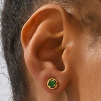 1 Pair Simple Style Round Inlay Copper Zircon Ear Studs main image 1