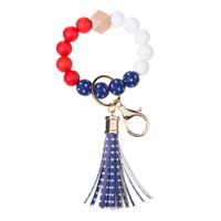 Simple Style Geometric National Flag Silica Gel Beaded Tassel Unisex Keychain sku image 1