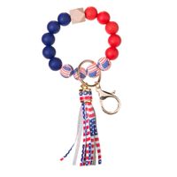 Simple Style Geometric National Flag Silica Gel Beaded Tassel Unisex Keychain sku image 2