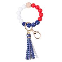 Simple Style Geometric National Flag Silica Gel Beaded Tassel Unisex Keychain sku image 4