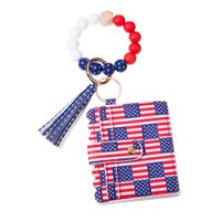 Simple Style Geometric National Flag Silica Gel Beaded Tassel Unisex Keychain sku image 6