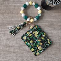 Simple Style Heart Shape Flower Butterfly Silica Gel Beaded Unisex Bag Pendant Keychain sku image 10