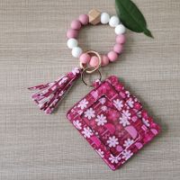 Simple Style Heart Shape Flower Butterfly Silica Gel Beaded Unisex Bag Pendant Keychain sku image 3