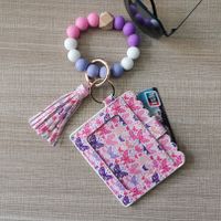 Simple Style Heart Shape Flower Butterfly Silica Gel Beaded Unisex Bag Pendant Keychain sku image 7