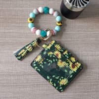 Simple Style Heart Shape Flower Butterfly Silica Gel Beaded Unisex Bag Pendant Keychain sku image 8