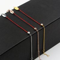 Simple Style Geometric Rope Titanium Steel Plating Inlay Artificial Diamond Women's Bracelets main image 2