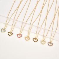 Sterling Silver Elegant Simple Style Heart Shape Zircon Pendant Necklace main image 6