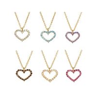 Sterling Silver Elegant Simple Style Heart Shape Zircon Pendant Necklace main image 4