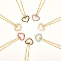 Sterling Silver Elegant Simple Style Heart Shape Zircon Pendant Necklace main image 3