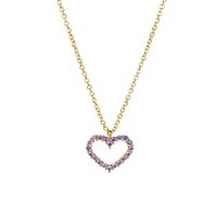 Sterling Silver Elegant Simple Style Heart Shape Zircon Pendant Necklace sku image 2