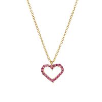 Sterling Silver Elegant Simple Style Heart Shape Zircon Pendant Necklace sku image 5