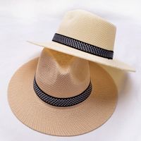 Unisex Simple Style Stripe Wide Eaves Sun Hat main image 1