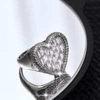 Shiny Heart Shape Copper Inlay Zircon Men's Rings main image 4