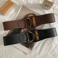 Simple Style Solid Color Pu Leather Alloy Elastic Band Women's Leather Belts main image 3