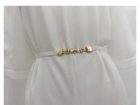 Retro Color Sólido Cuero Sintético Aleación Enchapado Embutido Perla Mujeres Cinturones De Cuero sku image 2