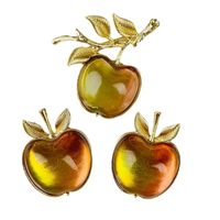 Simple Style Apple Alloy Plating Inlay Imitation Glaze Women's Earrings Brooches main image 2