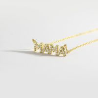 Sterling Silver Simple Style Letter Plating Inlay Zircon Necklace main image 2