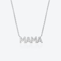 Sterling Silver Simple Style Letter Plating Inlay Zircon Necklace sku image 1