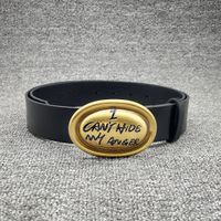 Retro Simple Style Letter Pu Leather Alloy Women's Leather Belts main image 2