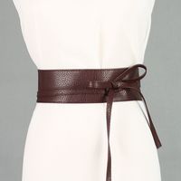 Simple Style Solid Color Knot Pu Leather Alloy Straps Women's Leather Belts main image 5