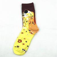 Unisex Funny Streetwear Color Block Cotton Spandex Crew Socks A Pair sku image 31