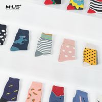 Unisex Basic Japanese Style Cartoon Stripe Cotton Jacquard Crew Socks A Pair main image 5