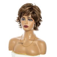 Women's Simple Style Casual Carnival Stage High Temperature Wire Side Fringe Short Curly Hair Wig Net main image 4