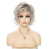 Women's Simple Style Casual Carnival Stage High Temperature Wire Side Fringe Short Curly Hair Wig Net main image 3