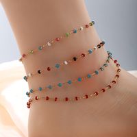 XUPING Simple Style Commute Round Alloy Copper Alloy Enamel 18K Gold Plated Women's Anklet main image 1